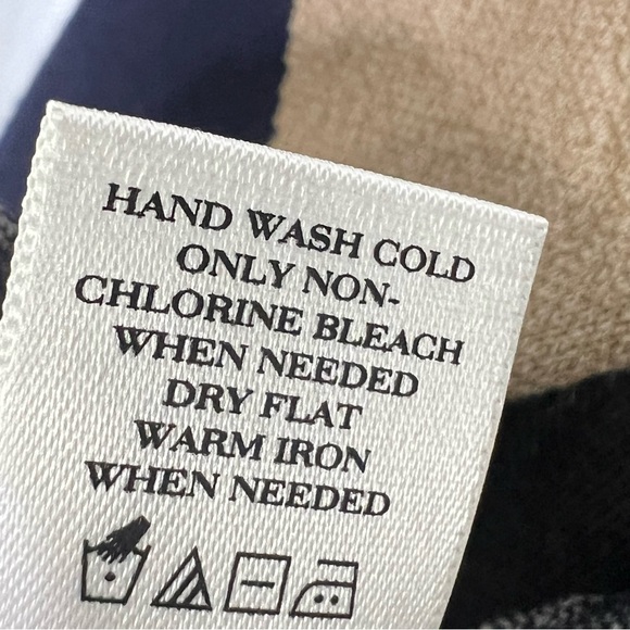 Ann Taylor Jacket Black Gray & Tan Color Block Viscose Open Front EUC M - Picture 7 of 7